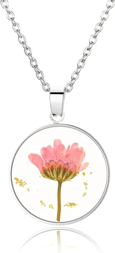 Miniatura 51 de Pressed Flower Necklace Gift for Women Personalized Handmade Necklaces Birth Flower Necklace
