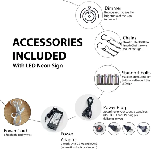 Miniatura 2 de Letrero de neón LED blanco psíquico con línea azul de 5.9 in de alto x 15.0 in de ancho – pulgadas de fondo acrílico de corte cuadrado negro