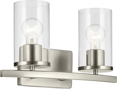 Miniatura 30 de Kichler Crosby 45495NI - Aplique de pared de 9.25 pulgadas en níquel cepillado, 1 luz contemporánea para pasillo o baño con cristal de ópalo