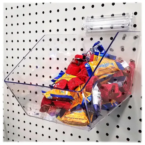 Miniatura 7 de Contenedores acrílicos transparentes para tablero de clavijas, contenedor grande para pared de clavijas, 6 pulgadas de largo x 5.5 pulgadas de alto