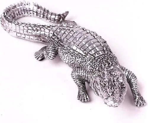 Miniatura 12 de HAUCOZE Estatua de animal de cocodrilo, estatua moderna para decoración del hogar, centro de mesa, regalo para sala de estar, comedor, dormitorio