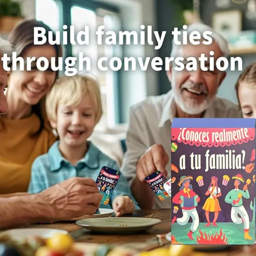 Miniatura 3 de Juegos familiares español-inglés para fiestas Tarjetas de conversación bilingües Divertidos juegos de mesa para fiestas y entretenimiento