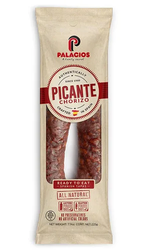 Miniatura 3 de Chorizo Autentico HOT de Palacios. Importado de España. Paquete de 6 unidades de 7.9 oz