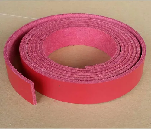 Miniatura 6 de 2 inch rojo tira de piel 8 – 9 onzas (3.2 – 3.6 MM) – Latigo tiras de piel hasta 96 inch de largo fabricado en Estados Unidos por pitka piel