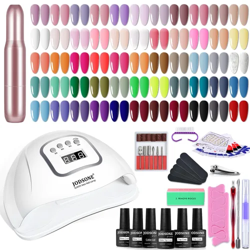 Miniatura 18 de JODSONE Juego de 36 esmaltes de uñas de gel, 32 colores, capa base, capa superior brillante mate y purpurina, juego de esmalte de uñas verde, azul