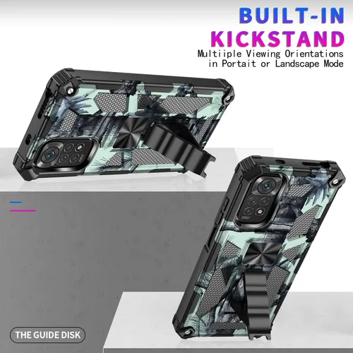 Miniatura 4 de Funda para Redmi Note 11S, funda para Redmi Note 11 4G, funda de camuflaje militar con protección de grado militar, probada contra caídas y cubierta