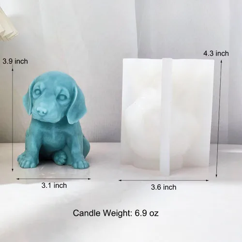 Miniatura 2 de Molde de labrador grande de silicona para velas de cera de jabón, resina epoxi, manualidades, perro, cachorro, animal, deshierbe, fiesta, cena