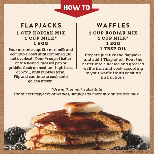 Miniatura 3 de Kodiak Cakes Mezcla de panqueques de proteína sin gluten, mezcla de flapjack y gofres de proteínas, 100% de grano entero, sin gluten, panqueques
