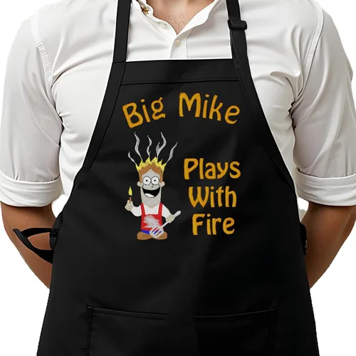 Miniatura 16 de Delantal de chef personalizado para hombres, diseño bordado personalizado, cocina profesional, barbacoa, parrilla, para papá, decorado en Estados
