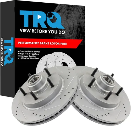 Miniatura 21 de TRQ Juego de rotores de freno de rendimiento trasero con revestimiento G premium compatible con Mazda 6 2014-2021