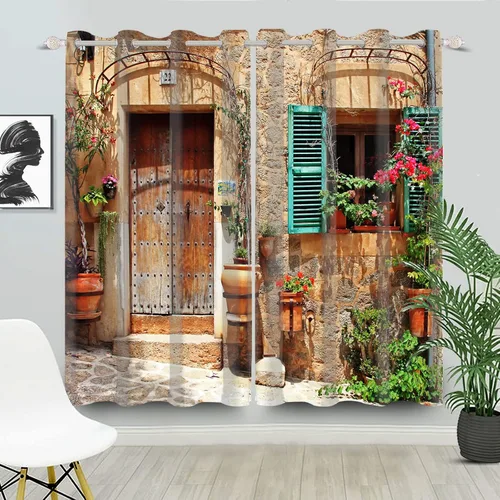 Miniatura 95 de Cortinas japonesas con pintura de tinta, monte Fuji, sol rojo, puesta de sol, hojas de bambú, cortinas de ventana para dormitorio, sala de estar