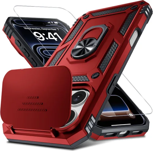 Miniatura 79 de Janmitta - Funda para iPhone 14 Pro con cubierta deslizante para lente de cámara incorporada + protector de pantalla, funda de cuerpo completo