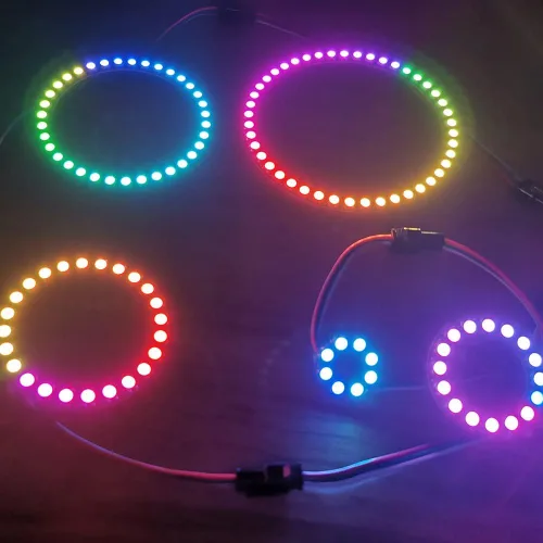 Miniatura 4 de Anillo LED direccionable WS2812 de 8 bits con cable SM2.54-3P, DC5V WS2812B 5050 RGB LED con controladores integrados de píxeles de control