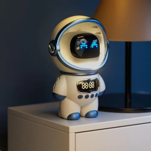 Miniatura 4 de Garosa Reloj despertador, inteligente con luz nocturna, reloj digital para entusiastas del espacio, color blanco