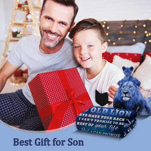 Miniatura 3 de tgruihm manta para mi hijo de papá, manta azul de león para mis hijos, regalos para hijos de papá, mantas de franela súper suaves y acogedoras