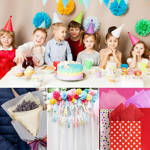 Miniatura 4 de Morcheiong 60 hojas de papel de seda en 30 colores, papel de seda arcoíris, envoltura de regalo a granel para manualidades, manualidades, fiesta