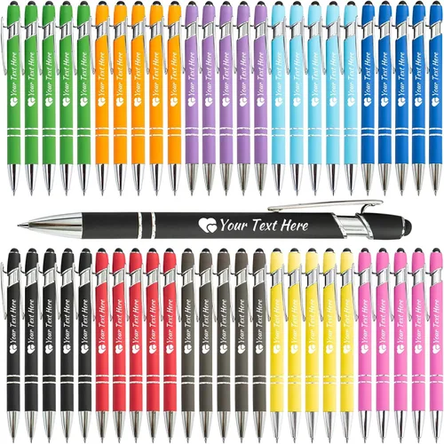 Miniatura 21 de Bolígrafos personalizados con lápiz capacitivo, bolígrafos personalizados impresos con tu logotipo o mensaje, ideales para regalos, promociones