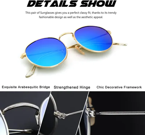 Miniatura 26 de CGID Gafas de sol unisex polarizadas redondas E01 Lennon