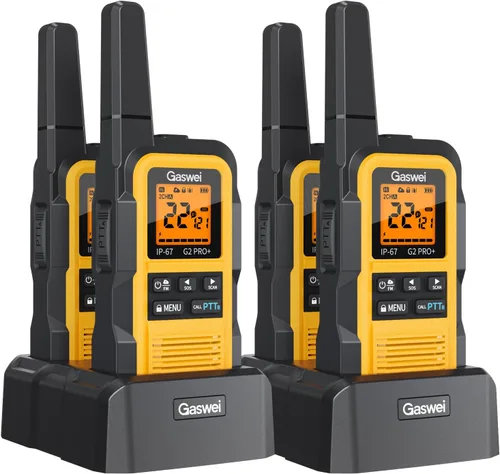 Gaswei G2Pro+ Walkie Talkies de Servicio Pesado IP67 Radios Bidireccionales Impermeables con Alerta Meteorológica NOAA y Flotante | 2 Vatios de