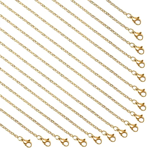 Miniatura 9 de UMAOKANG Cadena de joyería para hacer joyas, cadenas de acero inoxidable chapadas en oro, suministros para hacer joyas a granel, Acero inoxidable