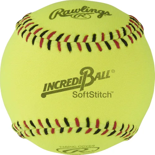 Rawlings | Pelotas de sóftbol Incredi-Ball amarillas Softstitch | Opciones de 11" y 12" | Opciones de cubierta de tela y cuero sintético | 12