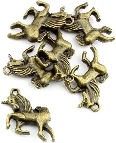 Joyas conclusiones encantos de bronce antiguo fl1769 Unicorn Craft Lots Reparación Suministros