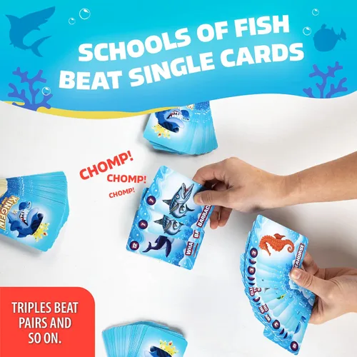 Miniatura 4 de Continuum Games Kingfin Chomped or Be Chomped - Juego de cartas para niños, adolescentes y adultos, de 3 a 6 jugadores, a partir de 6 años