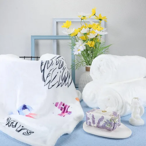 Miniatura 6 de Preboun 6 Piezas Mantas de Tiro de Sublimación Gruesas de Felpa Suave Mullidas Manta Blanca en Blanco para Bricolaje Fotos de Sublimación
