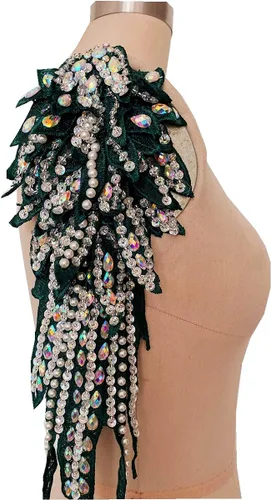Miniatura 12 de Hecho a mano con diamantes de imitación para coser de 18 colores, apliques de encaje de perlas para coser a mano, parches para accesorios de ropa