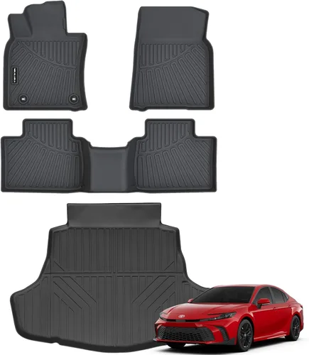 Miniatura 18 de Alfombrillas de suelo y revestimientos de carga para Toyota Camry 2012-2017 (Compatible con híbrido) Protección para todo tipo de clima Goma TPE
