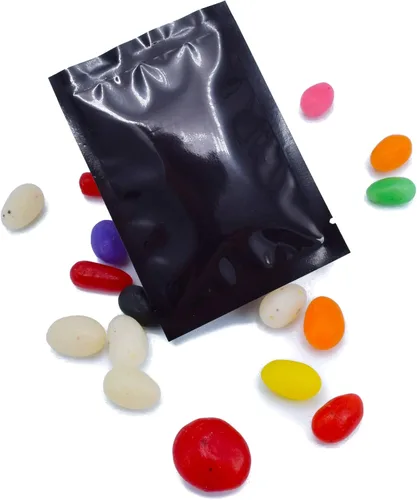 Miniatura 4 de QQ Studio - 100 bolsas metálicas de aluminio Mylar con extremo superior abierto, sellables (6x9cm (2.3x3.5"), 100x Negro)