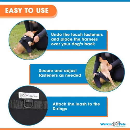 Miniatura 5 de Arnés delantero para perro Arnés sin tirones Diseñado para perros pequeños con pechos anchos Compatible con silla de ruedas para perros