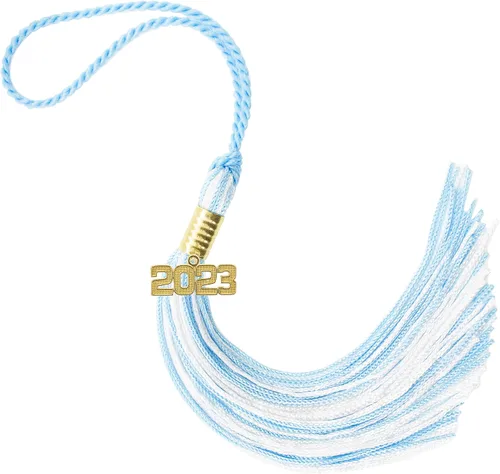 Miniatura 121 de Borla de graduación Aqua 2022, todos los colores escolares disponibles, fabricada en Estados Unidos
