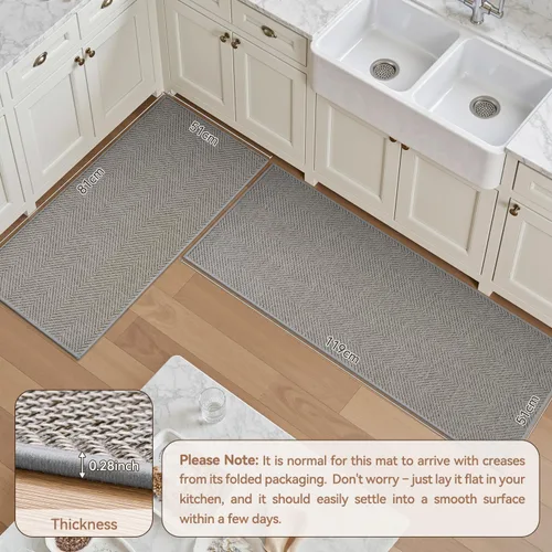 Miniatura 2 de AMOAMI Alfombras y tapetes de cocina, alfombras de cocina antideslizantes lavables para el piso, alfombra de cocina absorbente de secado rápido