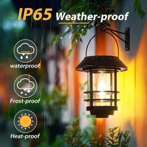 Miniatura 5 de Otdair Linternas solares al aire libre impermeables, 2 unidades, con encendido/apagado automático, luces solares colgantes para exteriores