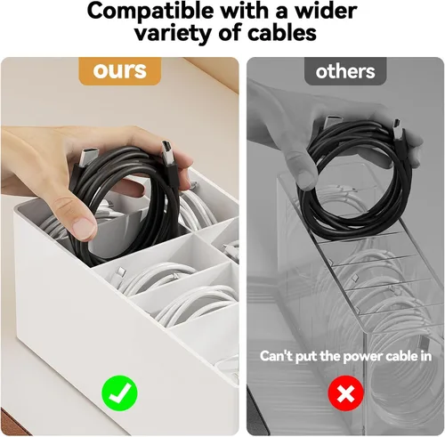 Miniatura 2 de Organizador de almacenamiento de cable de carga Fácil almacenamiento sin lazos Organizador de cables de cargador Cajas de gestión de cables - 1