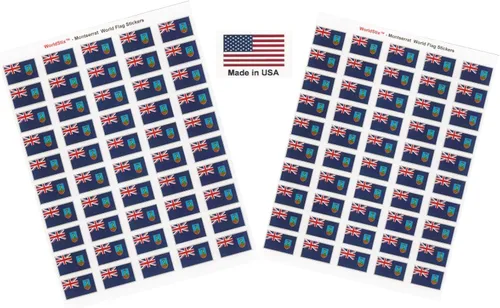 Miniatura 14 de 100 calcomanías de la bandera de Alaska; 1.5" x 1" hechas en Estados Unidos, calcomanías autoadhesivas de la bandera del estado para álbumes