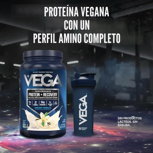Miniatura 11 de Vega Sport proteína en polvo vegana + recuperación - 30g de proteína a base de plantas por porción, vainilla, 20 porciones, 5g de BCAA, probióticos