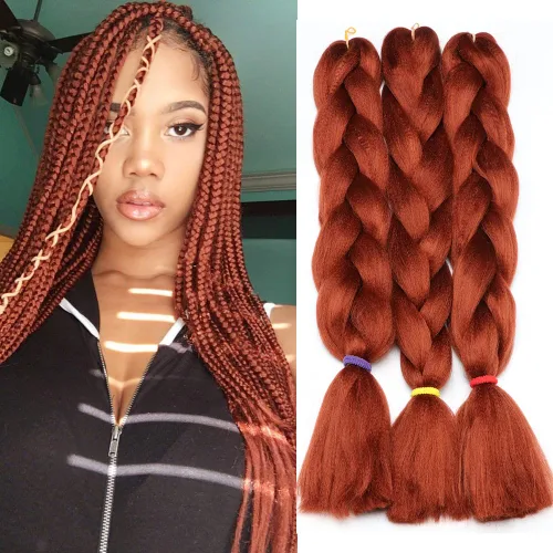 Miniatura 4 de Extensiones de cabello de trenzas jumbo, 3 unidades, color negro puro, 24 pulgadas, 3.53 oz/unidad para trenzado de caja torcida (1B negro)