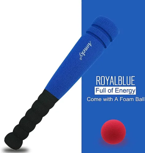 Miniatura 3 de Aoneky Bate y pelota de béisbol de espuma mínima azul de 11.8 pulgadas 1 murciélago azul y 1 bola roja