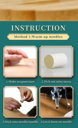 Miniatura 2 de 500 unids/caja Moxa Sticks Pure Handmade Moxibustión Rollos pequeños Moxibustión autoadhesiva portátil Mini Moxa Point Masaje cálido (MX3014)