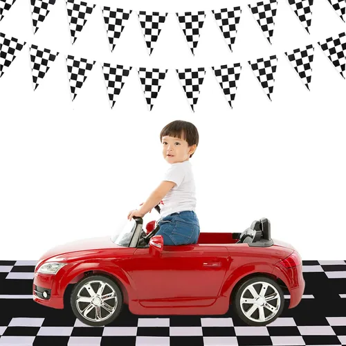 Miniatura 6 de Kesfey Paquete de 3 manteles de plástico de coche de carreras, 54 x 108 pulgadas, suministros para fiesta de cumpleaños, mantel de pista