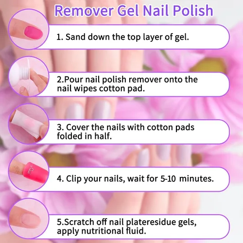 Miniatura 3 de Kit removedor de esmalte de uñas de gel de acetona de 4 onzas líquidas de capacidad, removedor de pegamento profesional de uñas rápida y fácilmente
