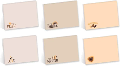 Miniatura 7 de Boho Crystal Magic Sticky Note Surtido / 4 x 3 pulgadas Blue Tan reposicionables Notas adhesivas / Juego de 6 almohadillas femeninas de sol y luna