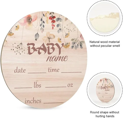 Miniatura 3 de Letrero de anuncio personalizado para recién nacido, letrero de anuncio de nombre de bebé para hospital, regalos de baby shower, para niñas recién
