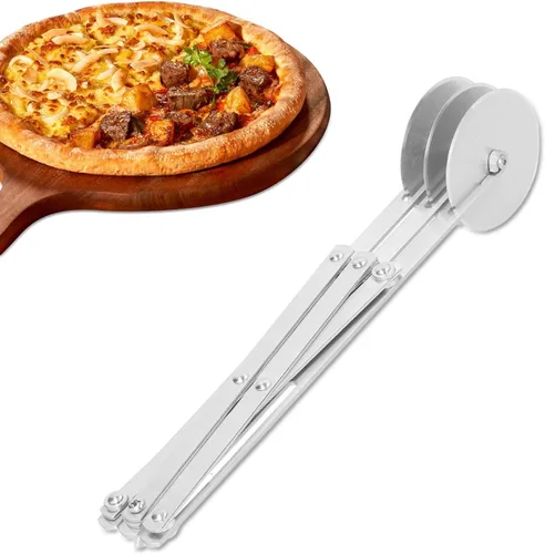 Cortador de pizza de 3 ruedas, Cortador de pizza de acero inoxidable, Cortador de masa de pan y pastelería, Rodillo cortador de masa multironda,