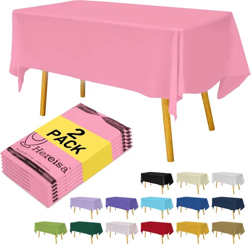 Miniatura 33 de Paquete de 3 manteles de plástico desechables de 54 x 108 pulgadas, manteles de color blanco hueso, manteles de fiesta nupcial para fiestas