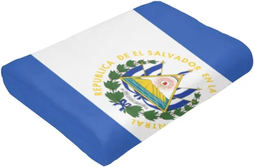 Miniatura 7 de Manta de franela con diseño de bandera de El Salvador, suave y afelpada, acogedora manta de franela para sofá, cálida y decorativa