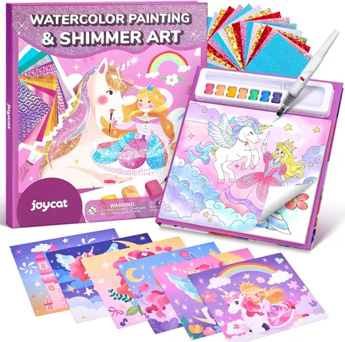 Miniatura 17 de JoyCat Libros para Colorear con Agua, Actividad de Arte y Manualidades, Arte de Princesa Sin Desorden para Niños de 4-8 Años, Kits y Suministros