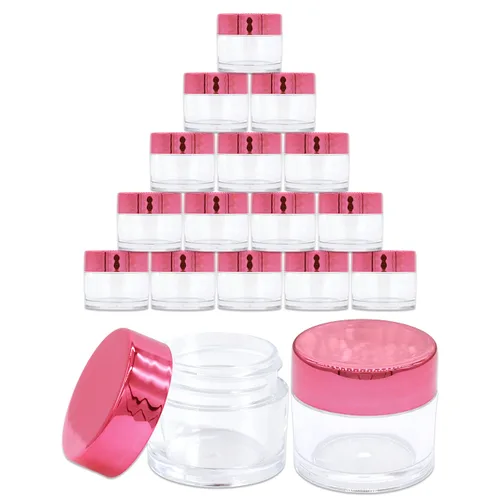 Miniatura 9 de Beauticom - Tarros redondos de acrílico transparente de pared gruesa a prueba de fugas con tapas doradas para belleza, crema, cosméticos, ungüentos